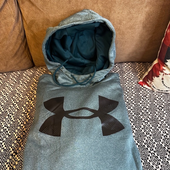 Under Armour Men’s Hoodie – Green Performance Fleece Sweatshirt - Picture 2 of 4